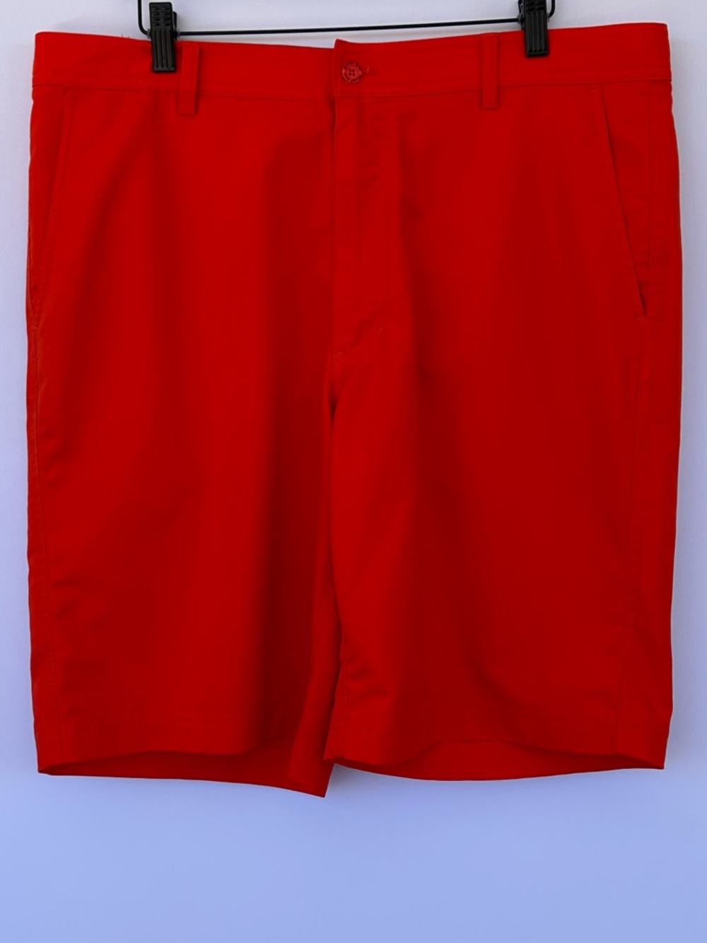 Straight Down Men’s Flat Front 10” Shorts Bright‎ Orange Stretch Size 36